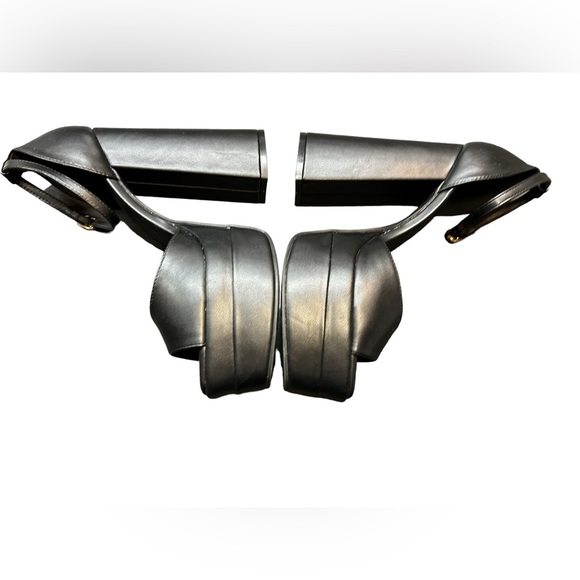 DREAM PAIRS black double platform chunky open toe high heels NWOB - Picture 8 of 10